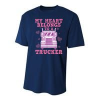 Cool Truckers Wife Gift For Wo Funny Truck Driver Girl Youth Performance Sprint T-Shirt