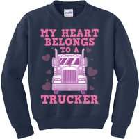 Cool Truckers Wife Gift For Wo Funny Truck Driver Girl Kids Sweatshirt