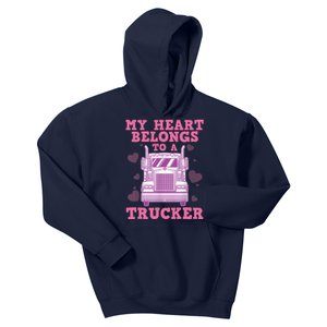 Cool Truckers Wife Gift For Wo Funny Truck Driver Girl Kids Hoodie