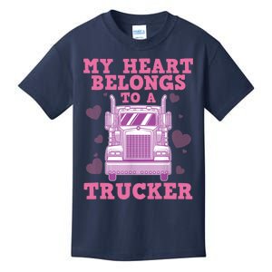 Cool Truckers Wife Gift For Wo Funny Truck Driver Girl Kids T-Shirt