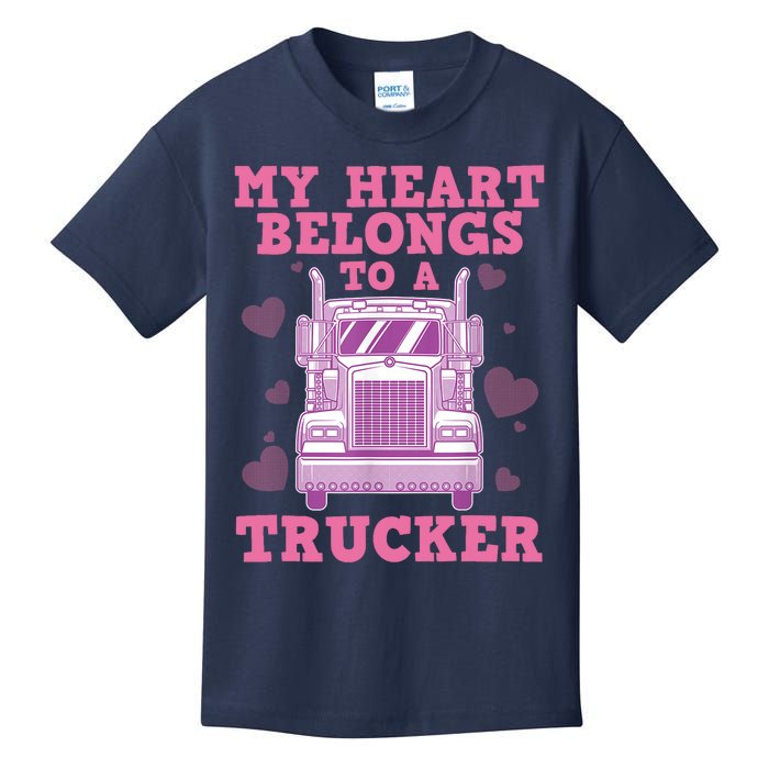 Cool Truckers Wife Gift For Wo Funny Truck Driver Girl Kids T-Shirt