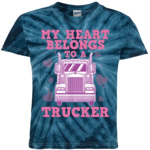 Cool Truckers Wife Gift For Wo Funny Truck Driver Girl Kids Tie-Dye T-Shirt