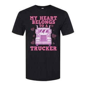 Cool Truckers Wife Gift For Wo Funny Truck Driver Girl Softstyle CVC T-Shirt