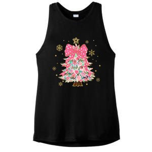 Christmas Tree With Snowflakes And Bow Ladies PosiCharge Tri-Blend Wicking Tank