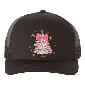 Christmas Tree With Snowflakes And Bow Yupoong Adult 5-Panel Trucker Hat