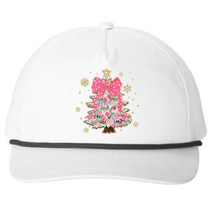 Christmas Tree With Snowflakes And Bow Snapback Five-Panel Rope Hat