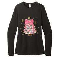 Christmas Tree With Snowflakes And Bow Womens CVC Long Sleeve Shirt