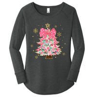 Christmas Tree With Snowflakes And Bow Women's Perfect Tri Tunic Long Sleeve Shirt