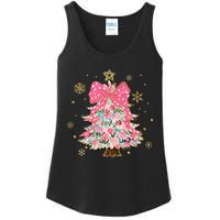 Christmas Tree With Snowflakes And Bow Ladies Essential Tank