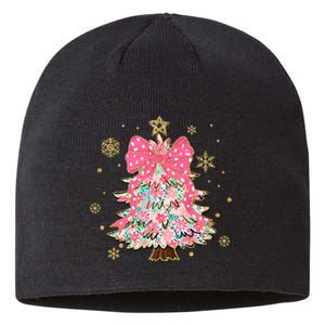 Christmas Tree With Snowflakes And Bow Sustainable Beanie