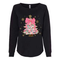 Christmas Tree With Snowflakes And Bow Womens California Wash Sweatshirt