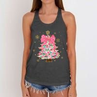 Christmas Tree With Snowflakes And Bow Women's Knotted Racerback Tank