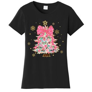 Christmas Tree With Snowflakes And Bow Women's T-Shirt