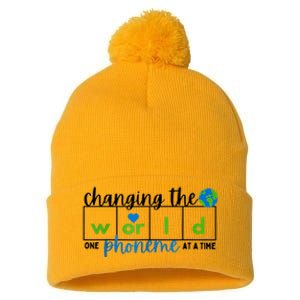 Changing The World One Phoneme At A Time Science Of Reading Pom Pom 12in Knit Beanie