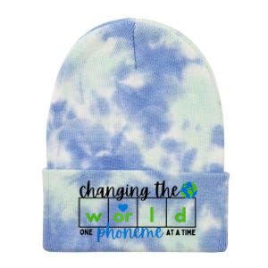 Changing The World One Phoneme At A Time Science Of Reading Tie Dye 12in Knit Beanie