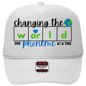 Changing The World One Phoneme At A Time Science Of Reading High Crown Mesh Back Trucker Hat