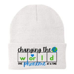 Changing The World One Phoneme At A Time Science Of Reading Knit Cap Winter Beanie