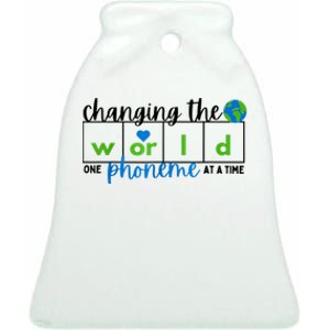 Changing The World One Phoneme At A Time Science Of Reading Ceramic Bell Ornament