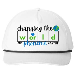 Changing The World One Phoneme At A Time Science Of Reading Snapback Five-Panel Rope Hat