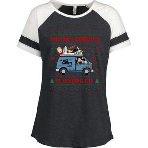 Cool The Wet Bandits Plumbing Company Enza Ladies Jersey Colorblock Tee