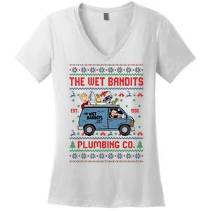 Cool The Wet Bandits Plumbing Company Women's V-Neck T-Shirt