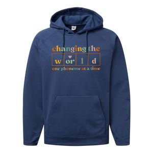 Changing The World One Phoneme At A Time Kindergarten Teacher Performance Fleece Hoodie