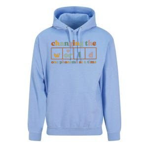 Changing The World One Phoneme At A Time Kindergarten Teacher Unisex Surf Hoodie