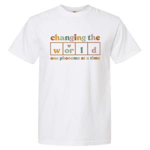 Changing The World One Phoneme At A Time Kindergarten Teacher Garment-Dyed Heavyweight T-Shirt