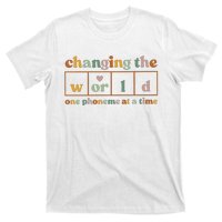 Changing The World One Phoneme At A Time Kindergarten Teacher T-Shirt