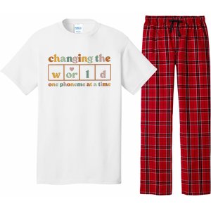 Changing The World One Phoneme At A Time Kindergarten Teacher Pajama Set