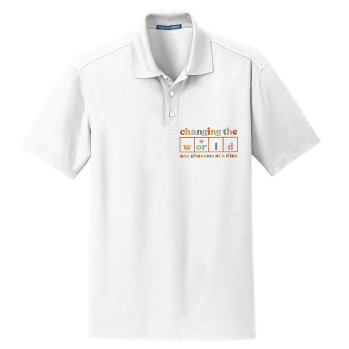 Changing The World One Phoneme At A Time Kindergarten Teacher Dry Zone Grid Polo