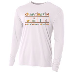 Changing The World One Phoneme At A Time Kindergarten Teacher Cooling Performance Long Sleeve Crew