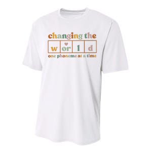 Changing The World One Phoneme At A Time Kindergarten Teacher Performance Sprint T-Shirt