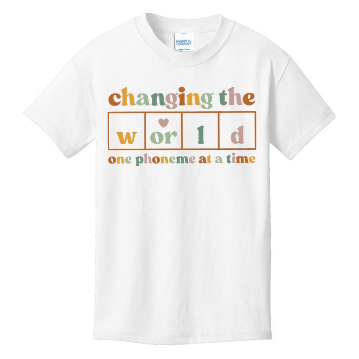 Changing The World One Phoneme At A Time Kindergarten Teacher Kids T-Shirt