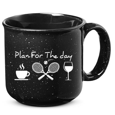 Coffee Tennis Wine Plan For The Day Funny Tennis 15oz Campfire Ceramic Mug