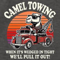 Camel Towing When ItS Wedged In Tight WeLl Pull It Out Vector Backpack