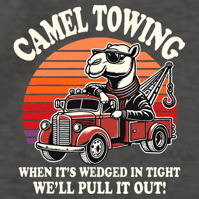 Camel Towing When ItS Wedged In Tight WeLl Pull It Out Vector Backpack