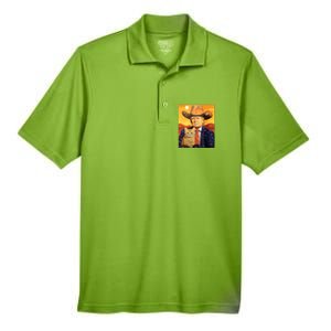 Cowboy Trump With A Cat Funny Trump Men's Origin Performance Pique Polo