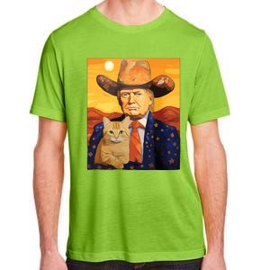 Cowboy Trump With A Cat Funny Trump Adult ChromaSoft Performance T-Shirt