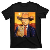 Cowboy Trump With A Cat Funny Trump T-Shirt