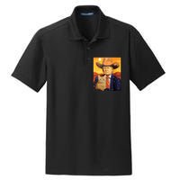 Cowboy Trump With A Cat Funny Trump Dry Zone Grid Polo