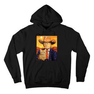 Cowboy Trump With A Cat Funny Trump Tall Hoodie