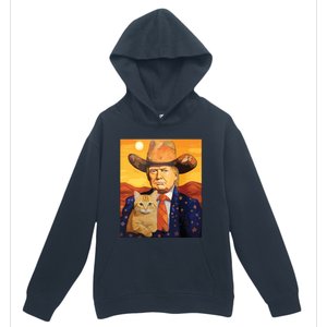 Cowboy Trump With A Cat Funny Trump Urban Pullover Hoodie