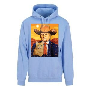 Cowboy Trump With A Cat Funny Trump Unisex Surf Hoodie