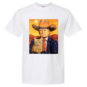 Cowboy Trump With A Cat Funny Trump Garment-Dyed Heavyweight T-Shirt