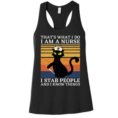 Cat Thats What I Do I Am A Nurse Women's Racerback Tank