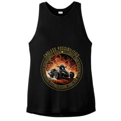 Canam Three Wheels Funny Riding Ladies PosiCharge Tri-Blend Wicking Tank