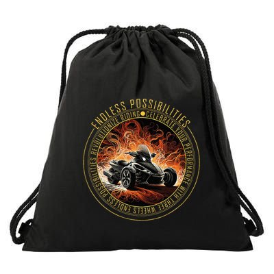 Canam Three Wheels Funny Riding Drawstring Bag