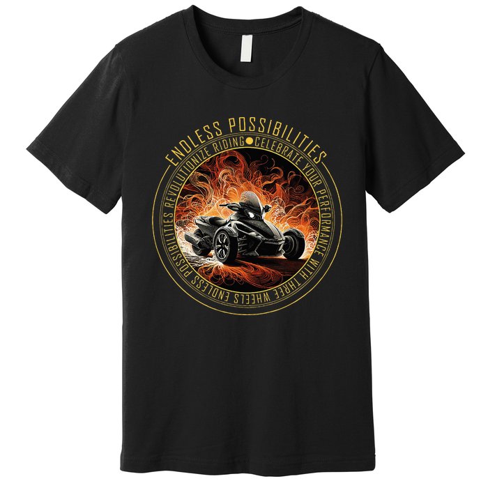 Canam Three Wheels Funny Riding Premium T-Shirt