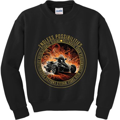 Canam Three Wheels Funny Riding Kids Sweatshirt